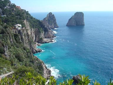 The scinitilating coastline around the Isle of Capri