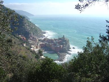 Overlooking the town of Vernazza on the Cinque Terre