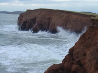 The amazing red cliffs of the Madeleine Islands