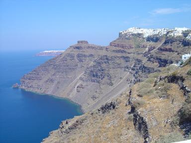 Incredible scenic views from the top of Santorini's caldera