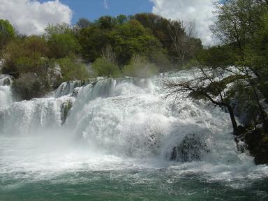 The awesome power of the waterfall at Krka National Park